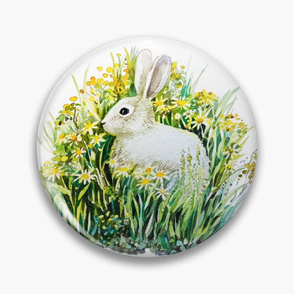 Item preview, cute little bunny on a flower meadow designed and sold by Lemontreeart63.