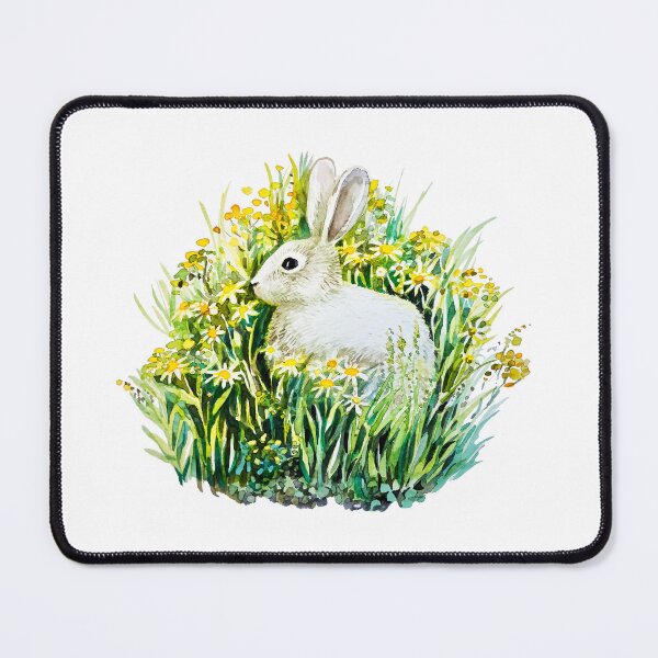 Item preview, cute little bunny on a flower meadow designed and sold by Lemontreeart63.