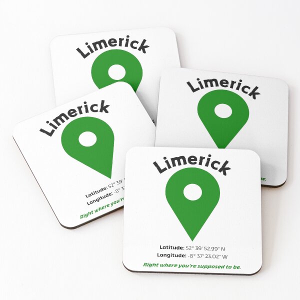 Item preview, Limerick Ireland Coordinates Minimalist Design designed and sold by Traloch O'Laoi.