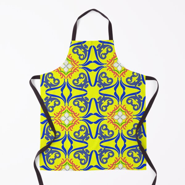 Item preview, Blue and yellow damask Turkish tiles and Spanish pottery pattern. designed and sold by RIYA SIRI.