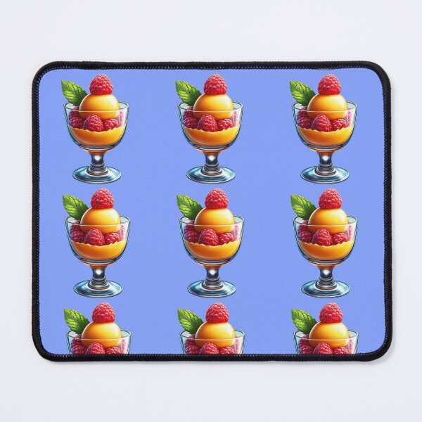Item preview, Tropical Mango Sorbet with Fresh Raspberries and Mint Illustration designed and sold by strbpn.