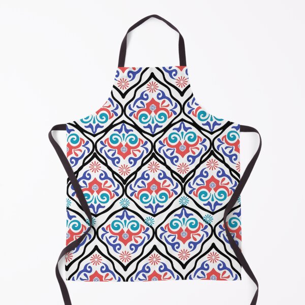 Item preview, Damask Turkish tiles and Spanish pottery pattern with black line. designed and sold by RIYA SIRI.