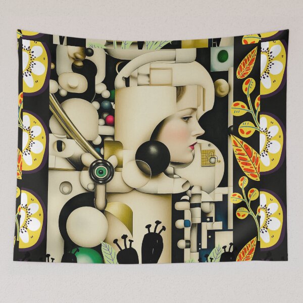 Item preview, Futurist Muse Woman Abstract designed and sold by Molly's Gone Mad .