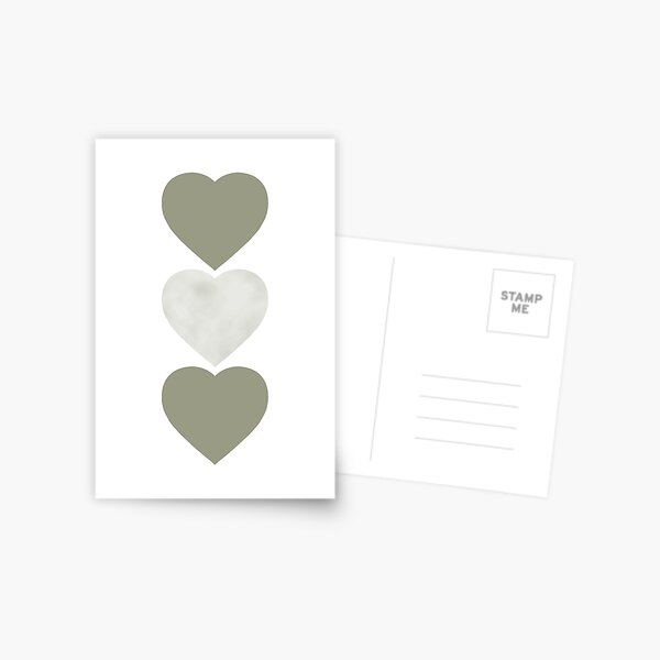 Item preview, Sage Green Solid Hearts Simple Aesthetic designed and sold by BaobabWallArt.
