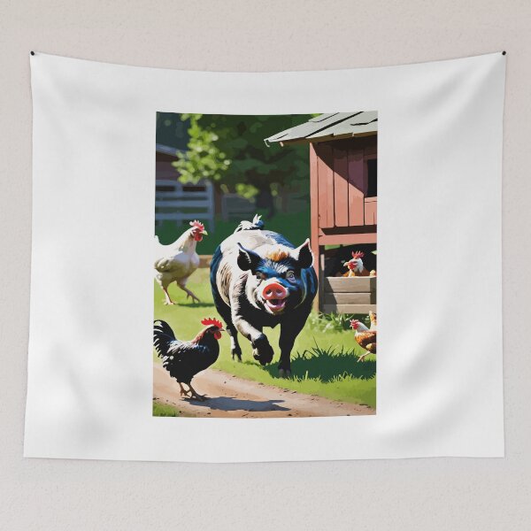 Item preview, The mischievous pig and the chicken's commotion. designed and sold by Whose-sweat.