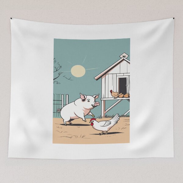 Item preview, The mischievous pig and the chicken's commotion. designed and sold by Whose-sweat.