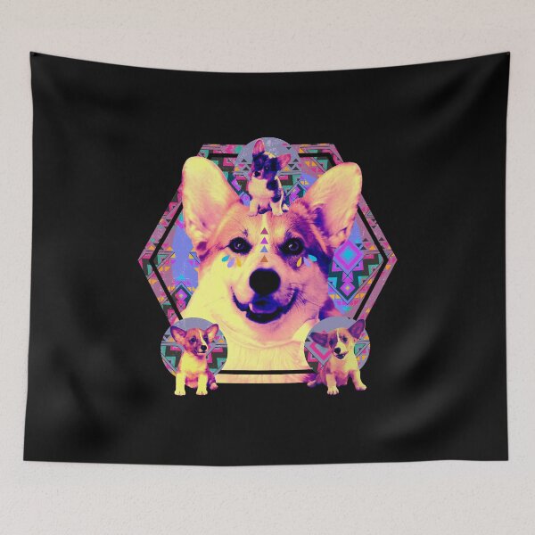 Item preview, Psychedelic Corgi Collage designed and sold by TurtleDojo.