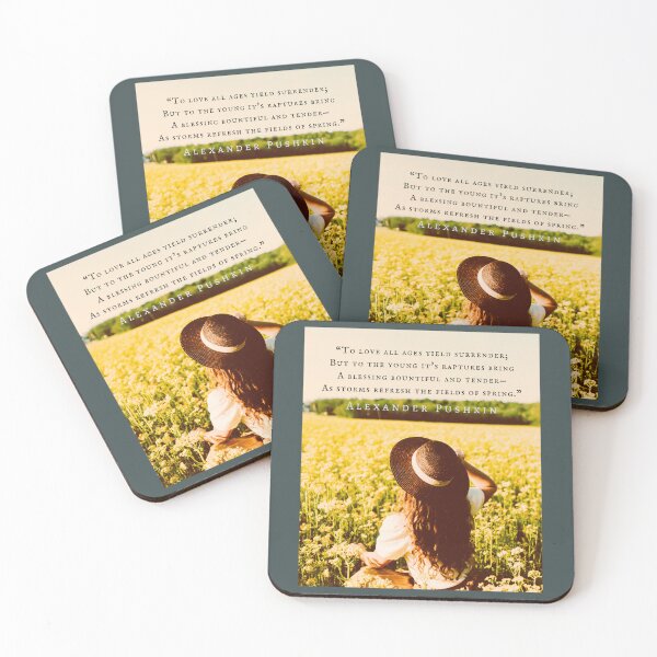 Item preview, Alexander Pushkin quote: “To love all ages yield surrender; But to the young it's raptures bring A blessing bountiful and tender— As storms refresh the fields of spring.” designed and sold by artbleed.
