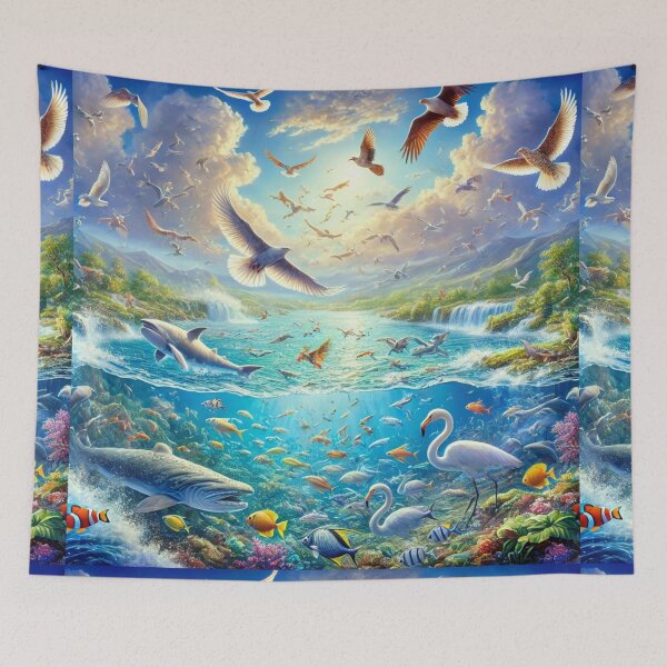 Item preview, "Let the Waters Bring Forth Life" – The Birth of Sea and Sky Creatures Verse: Genesis 1:20 (KJV) designed and sold by Meta2Physical.