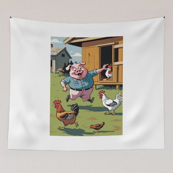 Item preview, The mischievous pig and the chicken's commotion. designed and sold by Whose-sweat.