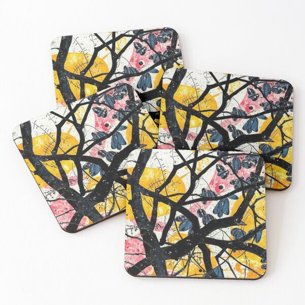 Item preview, abstract japanese art depicing tree branches and leaves on canvas designed and sold by optimusprime39.