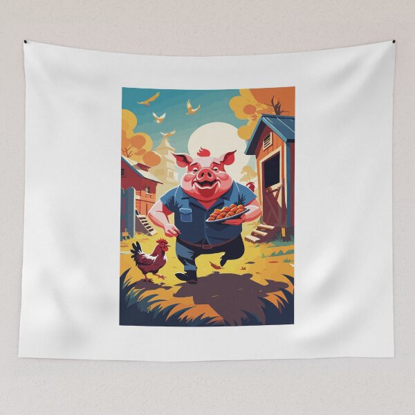 Item preview, The mischievous pig and the chicken's commotion. designed and sold by Whose-sweat.