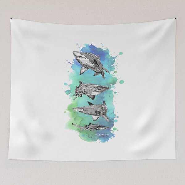 Item preview, Shark FRENZY - Grey Nurses Splashy designed and sold by Wildcard-Sue.