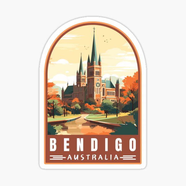 Item preview, Bendigo in Victoria Australia Art Travel Emblem designed and sold by MaateoDesign.