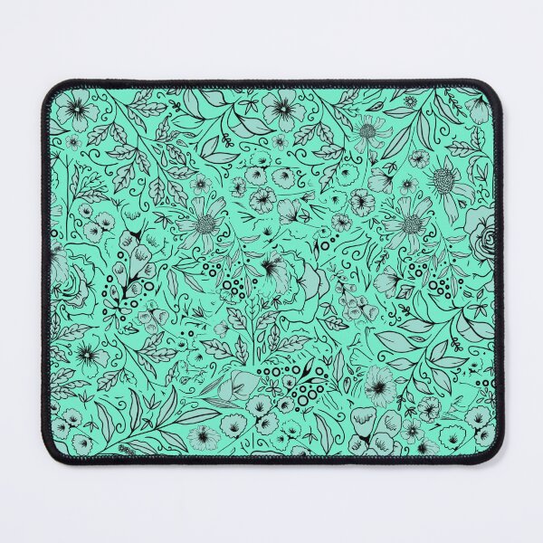 Item preview, Aqua & Blue Black Floral abstract flowers designed and sold by Chloe Lopez.