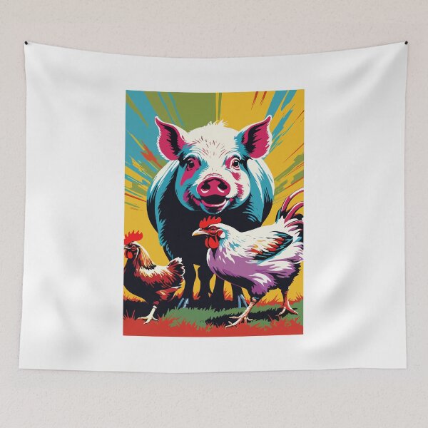 Item preview, The mischievous pig and the chicken's commotion. designed and sold by Whose-sweat.