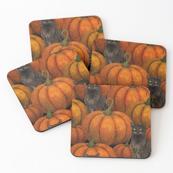 Item preview, Pumpkins and Black Cat designed and sold by episodicDrawing.