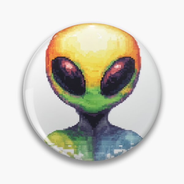 Item preview, A colorful, pixel-art alien figure with a large. designed and sold by DedeeArtthai.