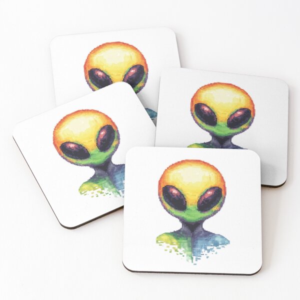 Item preview, A colorful, pixel-art alien figure with a large. designed and sold by DedeeArtthai.
