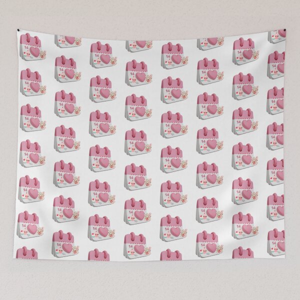 Item preview, Pink valentine’s day calendar with heart and teddy bear designed and sold by LaUnArt.