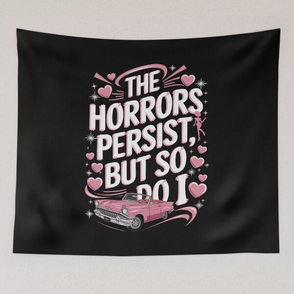 Item preview, The Horrors Persist - Funny Pink Meme designed and sold by skiprender.