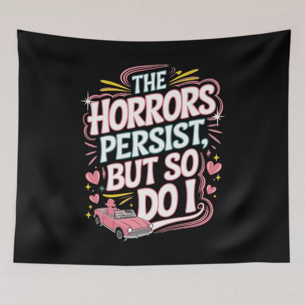 Item preview, The Horrors Persist - Funny Pink Meme designed and sold by skiprender.
