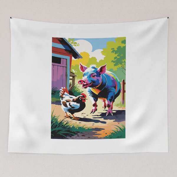 Item preview, The mischievous pig and the chicken's commotion. designed and sold by Whose-sweat.