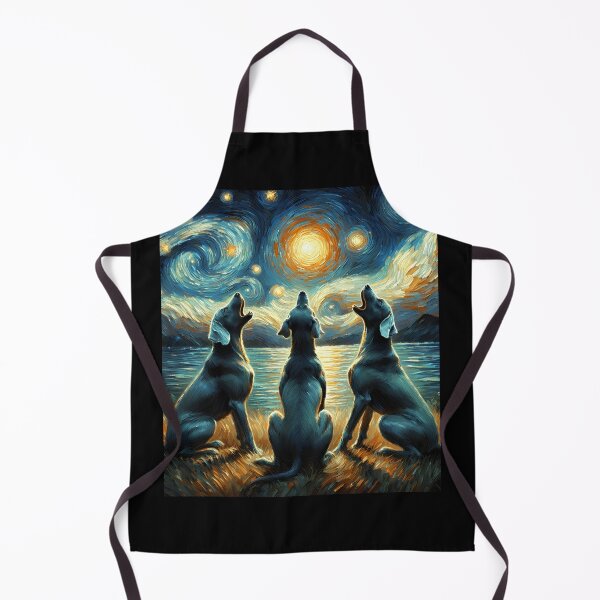 Item preview, Starry Night Three Weimaraners Howling at Moon Dog Lover designed and sold by Kimberley King Art King Art.