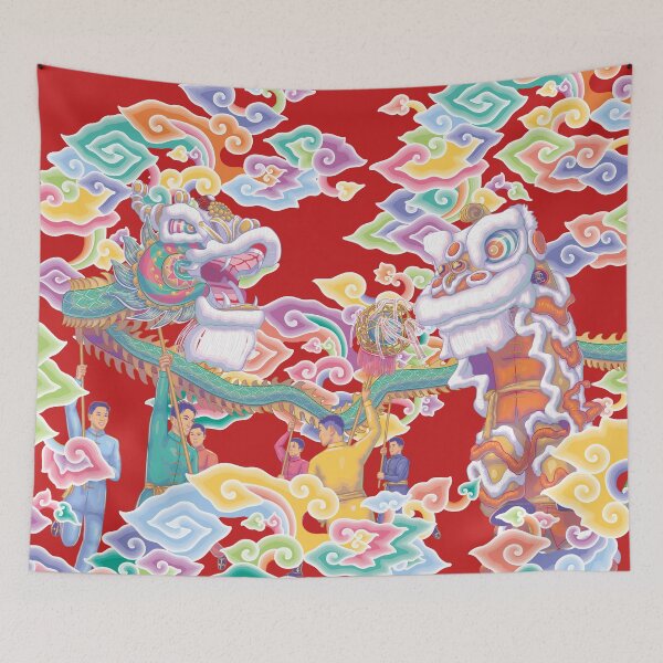 Item preview, Dragon Dance & Lion Dance with Mega Mendung Patterns designed and sold by YoungLWorkshop.