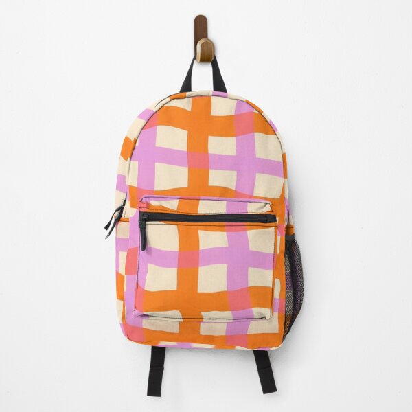 Item preview, Wavy Gingham Pink Orange 70s Retro designed and sold by trajeado14.