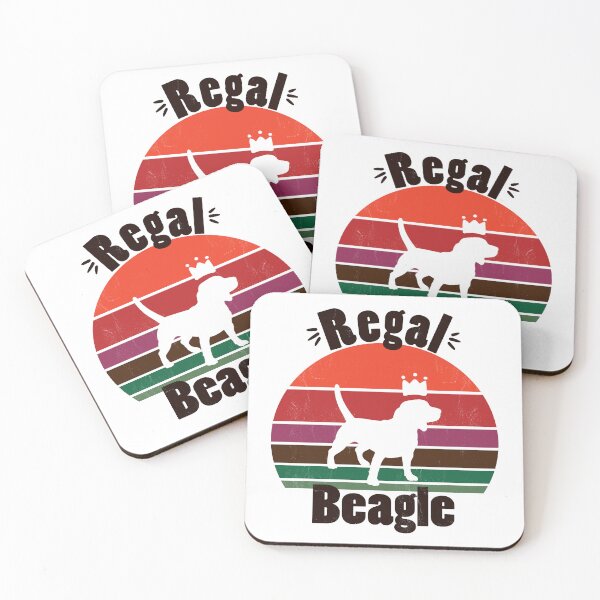 Item preview, Regal Beagle with retro sunset designed and sold by Line2Rhyme.