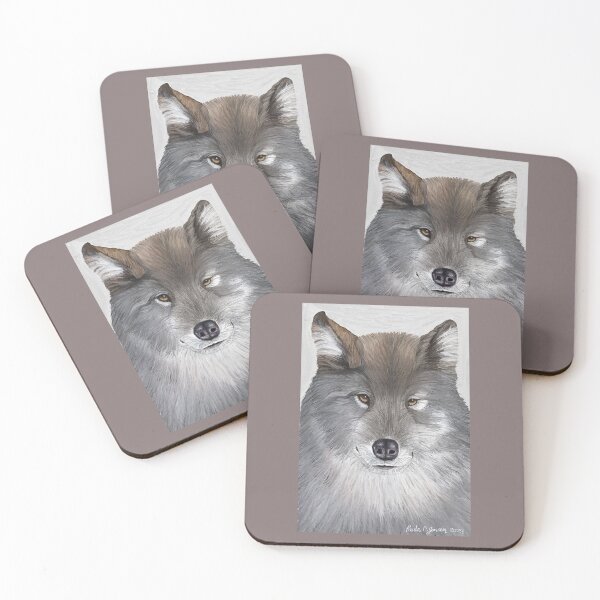 Item preview, Wolf Poem by Paula C. Jensen, digital painting, 2024 designed and sold by PollywogDesigns.