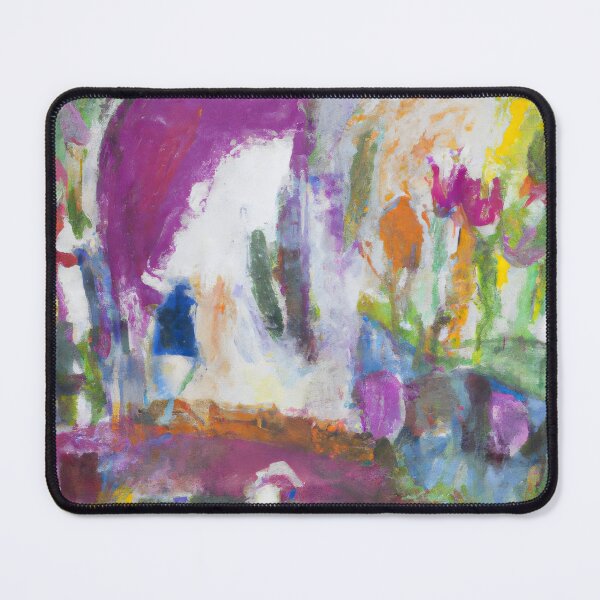 Artikelvorschau, Impressionistisches Gartenölgemälde mit rosa Blumen entworfen und verkauft von Edith Leyster.