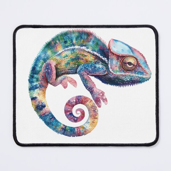 Item preview, A vibrant chameleon with colorful scales and a distinctive curled tail. designed and sold by DedeeArtthai.