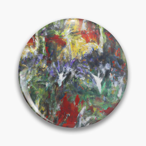 Item preview, Pintura al óleo abstracta expresionista de jardín con flores rojas designed and sold by Edith Leyster.