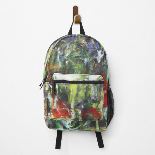 Artikelvorschau, Expressionistisches abstraktes Gartenölgemälde mit roten Blumen entworfen und verkauft von Edith Leyster.