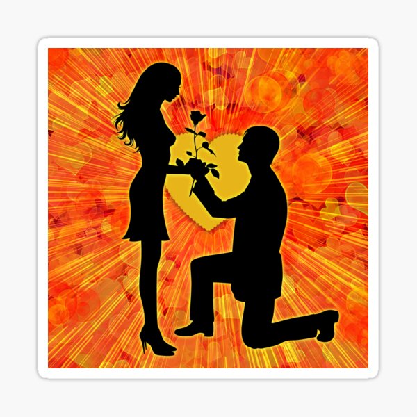 Heart marriage proposal gift idea Sticker.