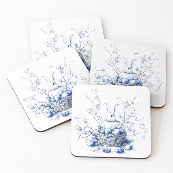 Item preview, Chinoiserie Easter Bunny with Easter Eggs designed and sold by GraphicGreets.