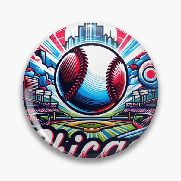 Item preview, Chicago Baseball Cityscape Badge designed and sold by Ryszard2207.