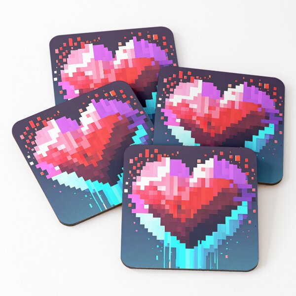 Item preview, Pixelated Heart Shape Illustration  designed and sold by Domo-Design.