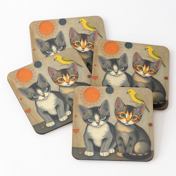 Item preview, Two kittens and bird  designed and sold by Terry Collett.