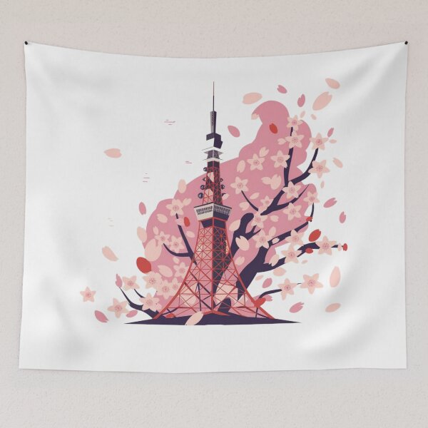 Item preview, Exploring Japan - Tokyo Tower and Sakura designed and sold by wanderenergi.