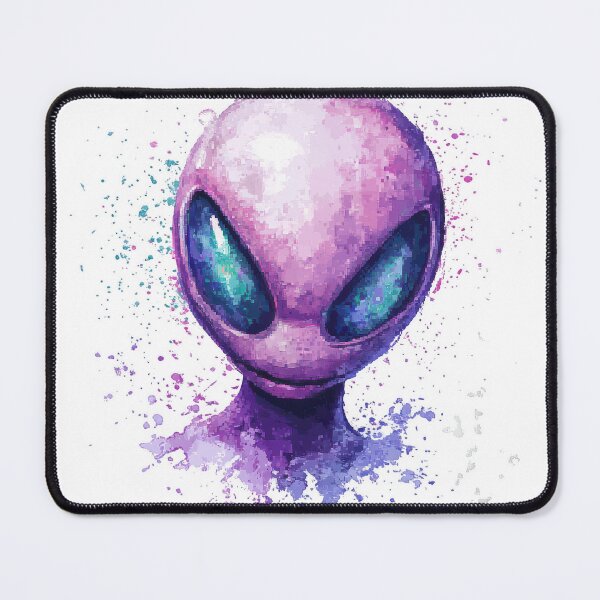 Item preview, A purple alien figure with large, reflective eyes and a rounded head. designed and sold by DedeeArtthai.