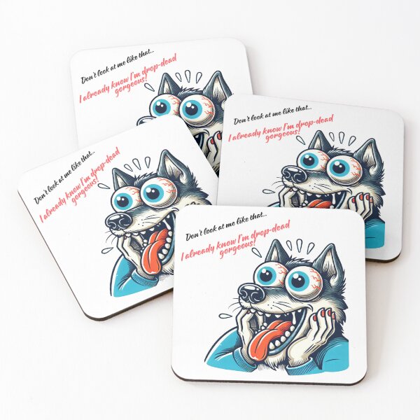 Item preview, Drop-Dead Gorgeous Cartoon Wolf | Funny Illustration designed and sold by zion_prod.