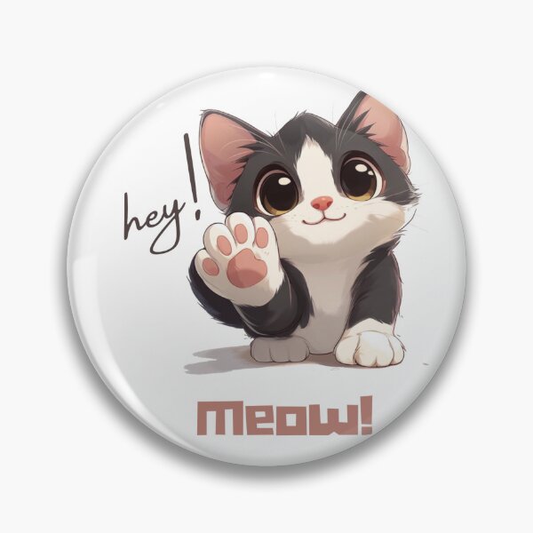 Item preview, cute cat design| meow | hey | cat lovers| cute pet | pet lover designed and sold by Kaivinaikadhaigal.