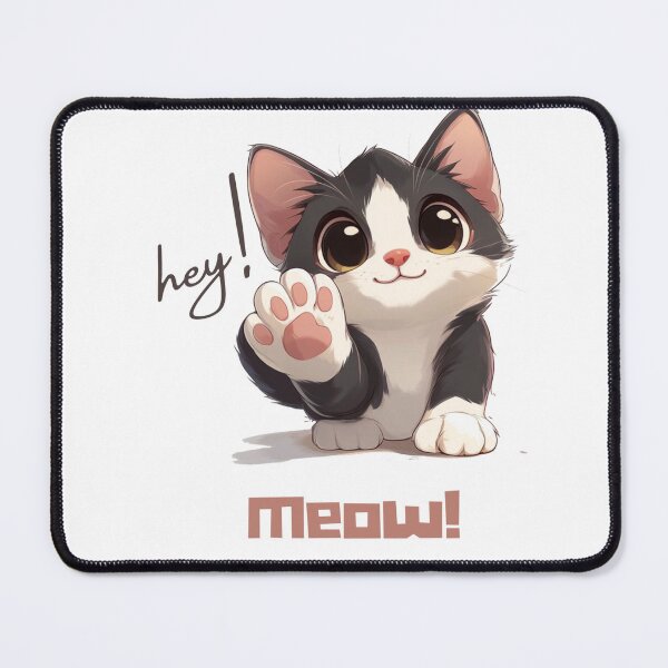 Item preview, cute cat design| meow | hey | cat lovers| cute pet | pet lover designed and sold by Kaivinaikadhaigal.