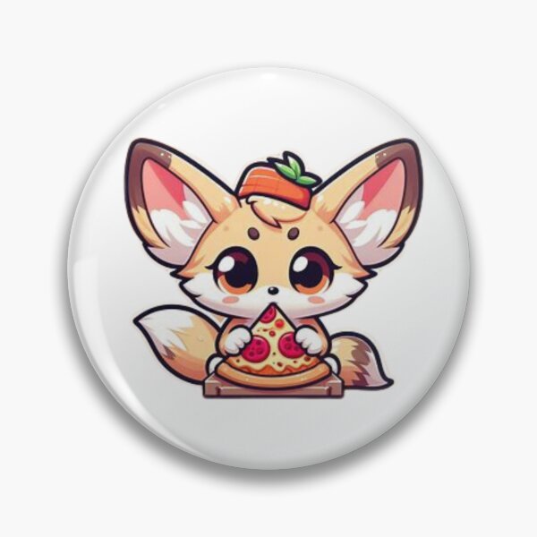 Item preview, fennec fox eating pizza designed and sold by Eternalski.