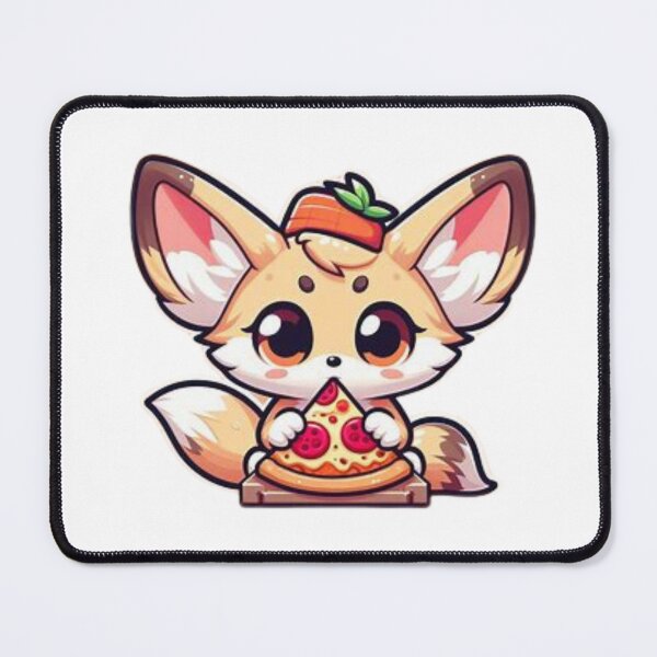 Item preview, fennec fox eating pizza designed and sold by Eternalski.