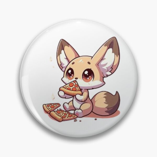 Item preview, fennec fox eating pizza designed and sold by Eternalski.