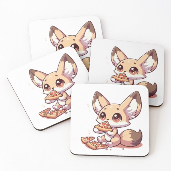 Item preview, fennec fox eating pizza designed and sold by Eternalski.